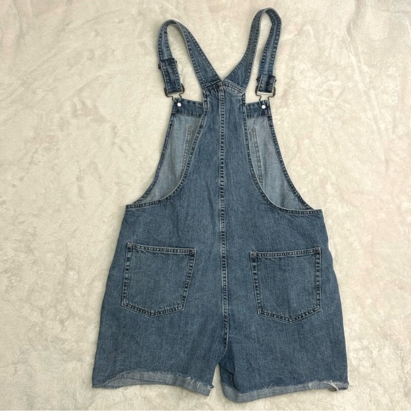 Gap Denim Overalls Short Cut Shorts Cotton Cowgirl Western Garden Women Medium - Picture 5 of 7